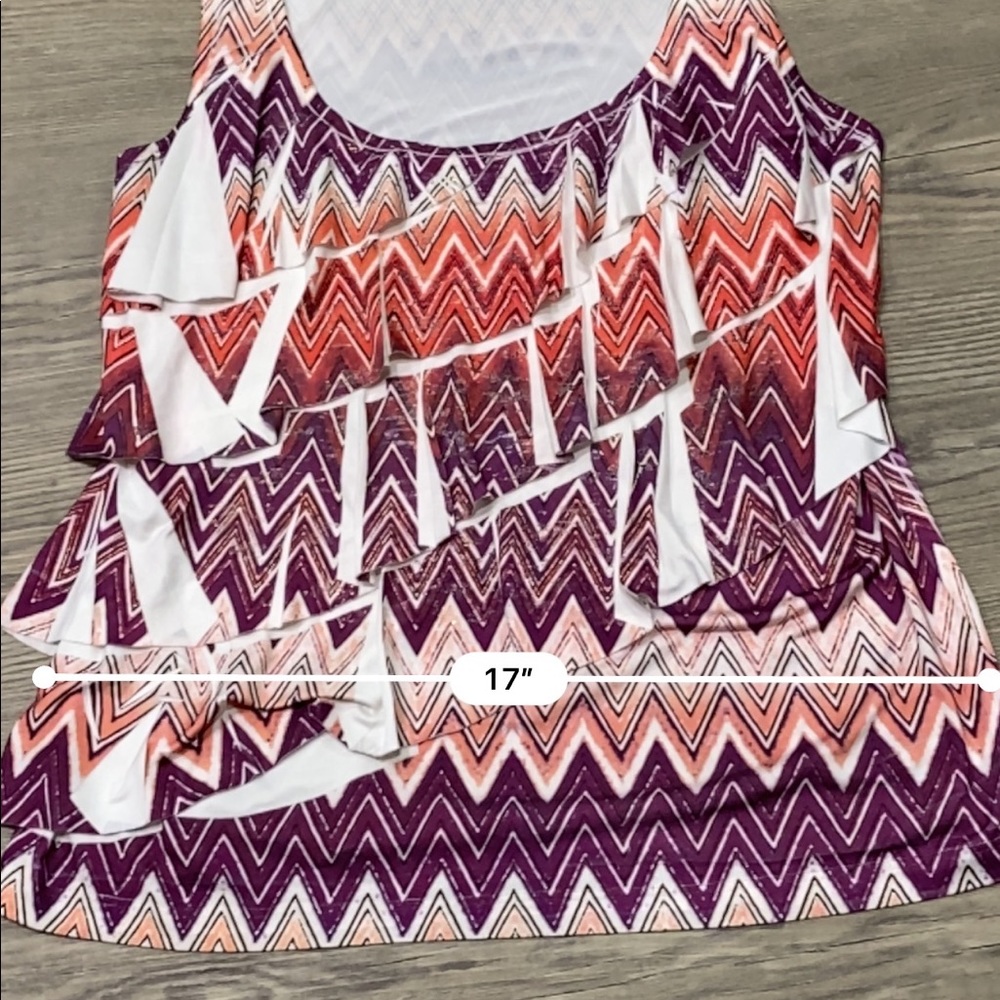 Zigzag Layered Ruffle Tank - Picture 6 of 10